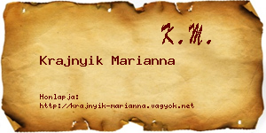 Krajnyik Marianna névjegykártya
